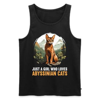 Chat d’Abyssinie Abessinierkatze - Débardeur bio Premium Homme - noir - Devant - Michal (187cm)