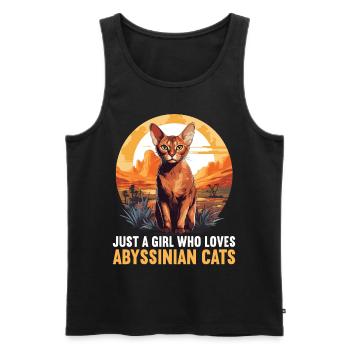 Chat d’Abyssinie Abessinierkatze - Débardeur bio Premium Homme - noir - Devant - Michal (187cm)