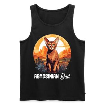Chat d’Abyssinie Abessinierkatze - Débardeur bio Premium Homme - noir - Devant - Michal (187cm)
