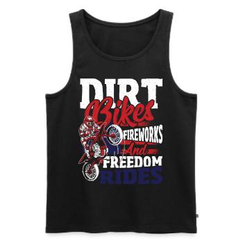 Dirt Bike Drapeau américain Motocross Biker 4ème - Débardeur bio Premium Homme - noir - Devant - Michal (187cm)