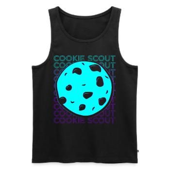 Cookie Scout Scouting Cookie Merchant Retro - Men's Premium Organic Tank Top - black - Front - Michal (187cm)