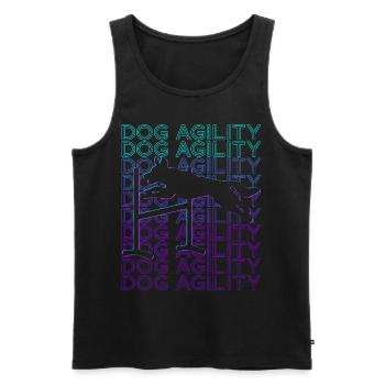 Hund Agility Hundetrainer Retro - Männer Premium Bio Tank Top - Schwarz - Vorne - AI Model Male 178 light (178cm)