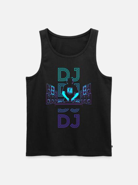 Disc Jockey Turntable Retro - Men's Premium Organic Tank Top - black