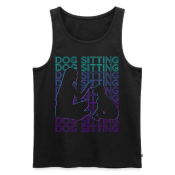 Dog Sitting Dog Walker Dog Sitter Retro - Men's Premium Organic Tank Top - black - Front - Michal (187cm)