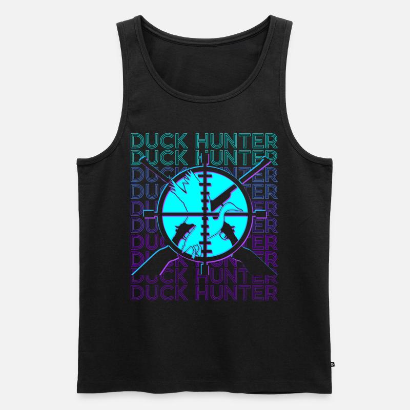 Entenjäger Entenjagd Retro - Männer Premium Bio Tank Top - Schwarz