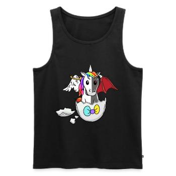 Baby Einhorn Geburt Eierschale gut böse Eier - Männer Premium Bio Tank Top - Schwarz - Vorne - Michal (187cm)