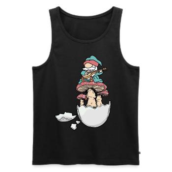 Eggshell Dwarf Gnome Gnome Fantasy Egg Mushrooms - Men's Premium Organic Tank Top - black - Front - Michal (187cm)