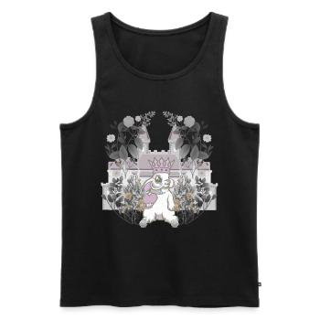 Bunny King Ruler Retro Vintage Fairy Tale Character - Men's Premium Organic Tank Top - black - Front - AI Model Male 178 light (178cm)