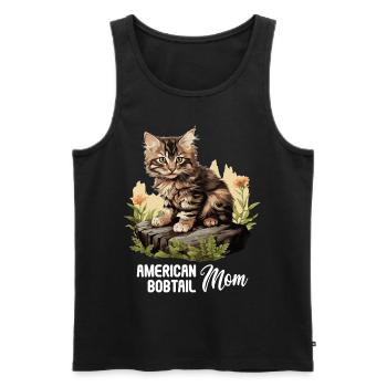 Cat Cats American Bobtail - Men's Premium Organic Tank Top - black - Front - AI Model Male 178 light (178cm)