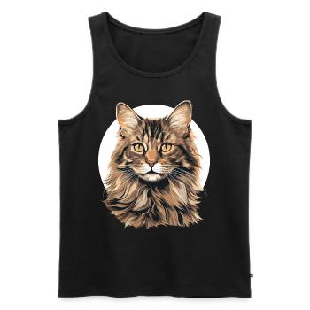 Chat Chats American Bobtail - Débardeur bio Premium Homme - noir - Devant - Michal (187cm)