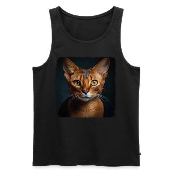 Chat d’Abyssinie Abessinierkatze - Débardeur bio Premium Homme - noir - Devant - Michal (187cm)