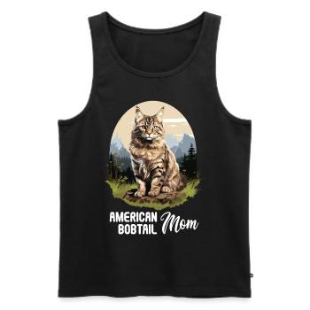 Chat Chats American Bobtail - Débardeur bio Premium Homme - noir - Devant - Michal (187cm)