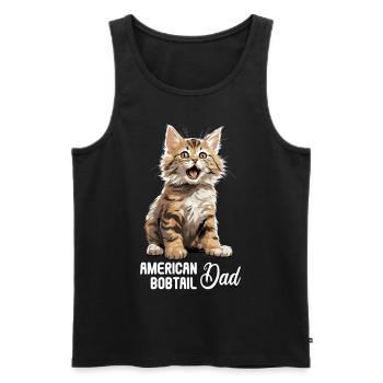 Chat Chats American Bobtail - Débardeur bio Premium Homme - noir - Devant - Michal (187cm)