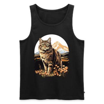 Chat Chats American Bobtail - Débardeur bio Premium Homme - noir - Devant - Michal (187cm)
