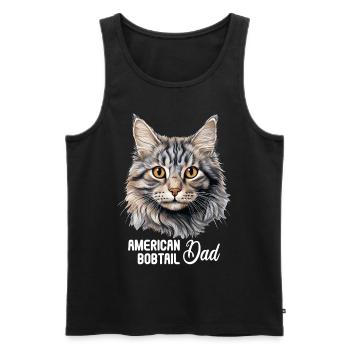 Cat Cats American Bobtail - Men's Premium Organic Tank Top - black - Front - AI Model Male 178 light (178cm)