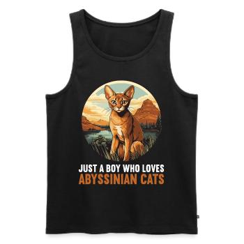 Chat d’Abyssinie Abessinierkatze - Débardeur bio Premium Homme - noir - Devant - Michal (187cm)