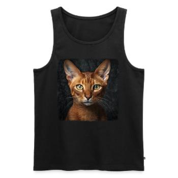 Chat d’Abyssinie Abessinierkatze - Débardeur bio Premium Homme - noir - Devant - Michal (187cm)