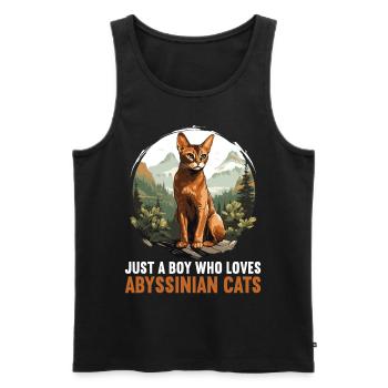 Chat d’Abyssinie Abessinierkatze - Débardeur bio Premium Homme - noir - Devant - Michal (187cm)