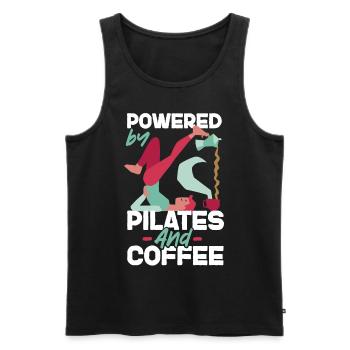 Pilates Instructor Teacher Coffee - Men's Premium Organic Tank Top - black - Front - Michal (187cm)