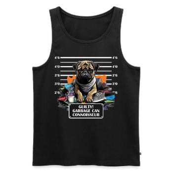 Pug Mug Shot Funny Prisoner Pet Dog Lover - Männer Premium Bio Tank Top - Schwarz - Vorne - Michal (187cm)