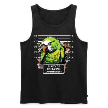 Green Quaker Parakeet Mug Shot Funny Parrot Lover - Männer Premium Bio Tank Top - Schwarz - Vorne - Michal (187cm)