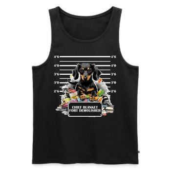 Funny Mug Shot Cute Dachshund Arrest Photo - Männer Premium Bio Tank Top - Schwarz - Vorne - Michal (187cm)