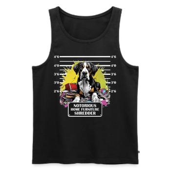 Greater Swiss Mountain Dog Funny Prisoner Mug Shot - Männer Premium Bio Tank Top - Schwarz - Vorne - Michal (187cm)