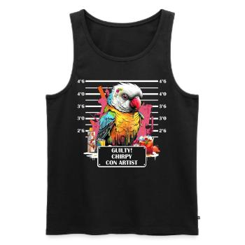 Cockatiel Parrot Mug Shot Funny Talking Bird - Männer Premium Bio Tank Top - Schwarz - Vorne - Michal (187cm)