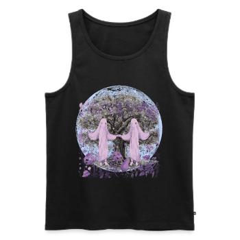 Spring, Nature, Spirits, Dance, Fantasy, Ecology, Flora - Men's Premium Organic Tank Top - black - Front - AI Model Male 178 light (178cm)