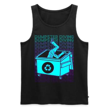 Dumpster Diving Garbage Diver Trash Picker Retro - Men's Premium Organic Tank Top - black - Front - AI Model Male 178 light (178cm)