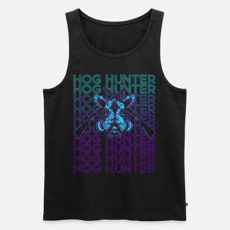 Schweinejagd Hog Hunter Retro - Männer Premium Bio Tank Top - Schwarz