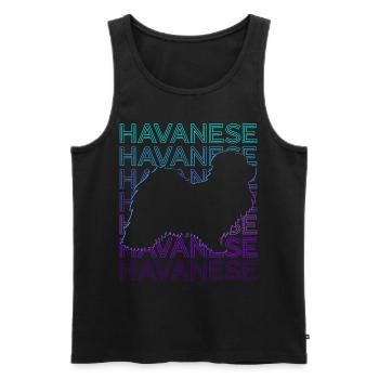 Havaneser Hund Retro - Männer Premium Bio Tank Top - Schwarz - Vorne - Michal (187cm)