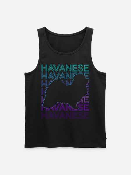 Havanese Dog Retro - Men's Premium Organic Tank Top - black