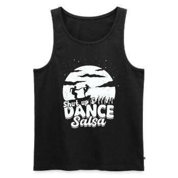 Shut Up & Dance Salsa Salsero Salsera - Männer Premium Bio Tank Top - Schwarz - Vorne - AI Model Male 178 light (178cm)