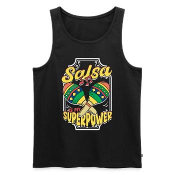 Salsa Is My Superpower Salsero Salsera - Männer Premium Bio Tank Top - Schwarz - Vorne - AI Model Male 178 light (178cm)