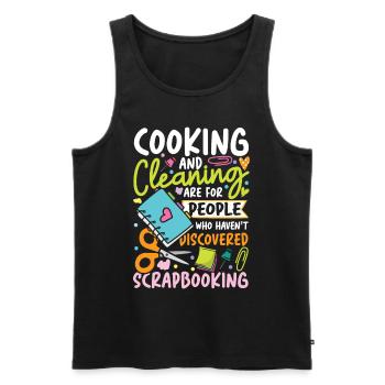 Cooking And Cleaning Discovered Scrapbooking - Männer Premium Bio Tank Top - Schwarz - Vorne - Michal (187cm)