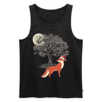 Renard des neiges d'hiver nature sauvage animaux de la forêt renards - Débardeur bio Premium Homme - noir - Devant - Michal (187cm)