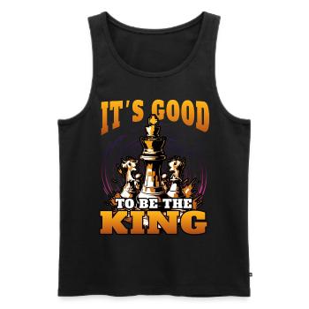 Chess King Chess Dicton - cadeau - Débardeur bio Premium Homme - noir - Devant - AI Model Male 178 light (178cm)