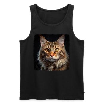 Chat Chats American Bobtail - Débardeur bio Premium Homme - noir - Devant - Michal (187cm)