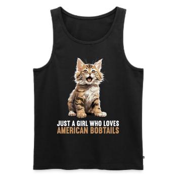 Chat Chats American Bobtail - Débardeur bio Premium Homme - noir - Devant - Michal (187cm)