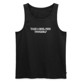 Wandern - Take A Hike, Find Yourself - Männer Premium Bio Tank Top - Schwarz - Vorne - Michal (187cm)
