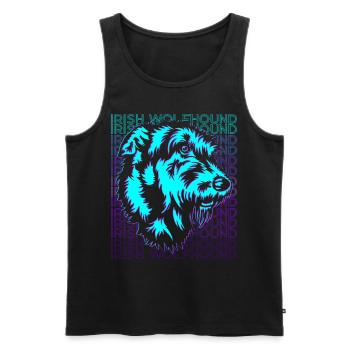 Irish Wolfhound Dog Retro - Men's Premium Organic Tank Top - black - Front - Michal (187cm)