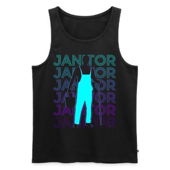 Caretaker Caretaker Cleaner Retro - Men's Premium Organic Tank Top - black - Front - Michal (187cm)