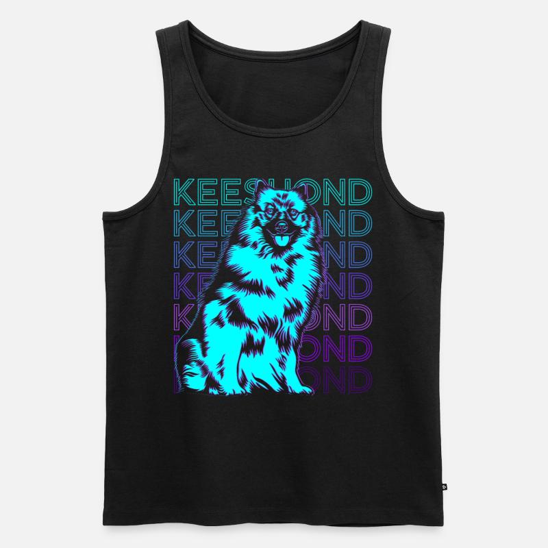 Keeshond Hund Retro - Männer Premium Bio Tank Top - Schwarz