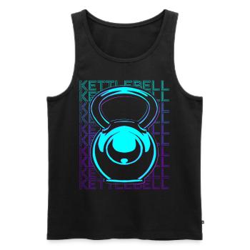 Kettlebell Lifting Workout Gym Retro - Débardeur bio Premium Homme - noir - Devant - Michal (187cm)