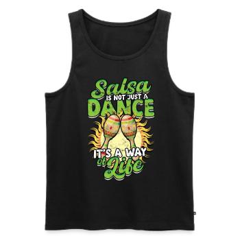 La salsa n’est pas seulement une danse, c’est un mode de vie - Débardeur bio Premium Homme - noir - Devant - AI Model Male 178 light (178cm)
