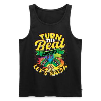 Turn The Beat Around Let's Salsa Salsero Salsera - Männer Premium Bio Tank Top - Schwarz - Vorne - AI Model Male 178 light (178cm)