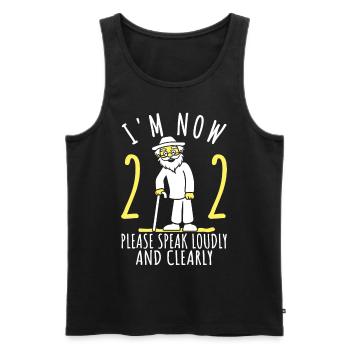 22e anniversaire 22er 22e J’ai 22 ans maintenant - Débardeur bio Premium Homme - noir - Devant - AI Model Male 178 light (178cm)
