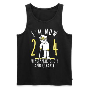 24. Geburtstag 24er 24ter Ich bin jetzt 24 Jahre - Männer Premium Bio Tank Top - Schwarz - Vorne - Michal (187cm)