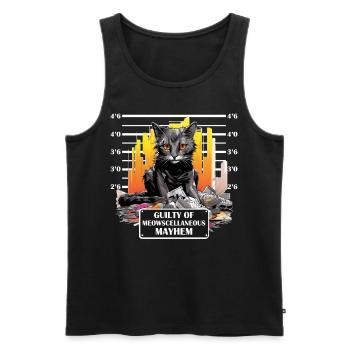 Domestic Cat Mug Shot Funny Prisoner Arrest Photo - Männer Premium Bio Tank Top - Schwarz - Vorne - Michal (187cm)